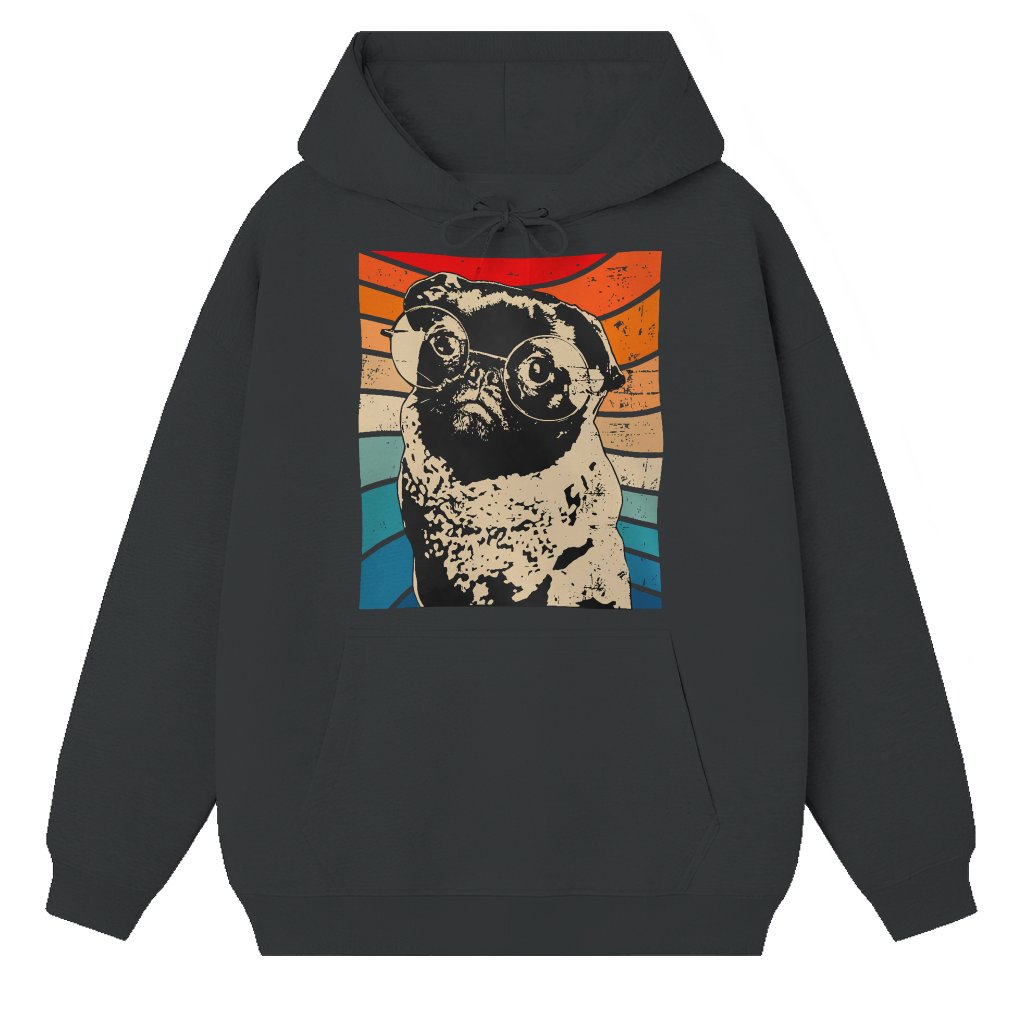 Funny Vintage Pug Hoodie – Christmas Gift for Pug Lovers - front view