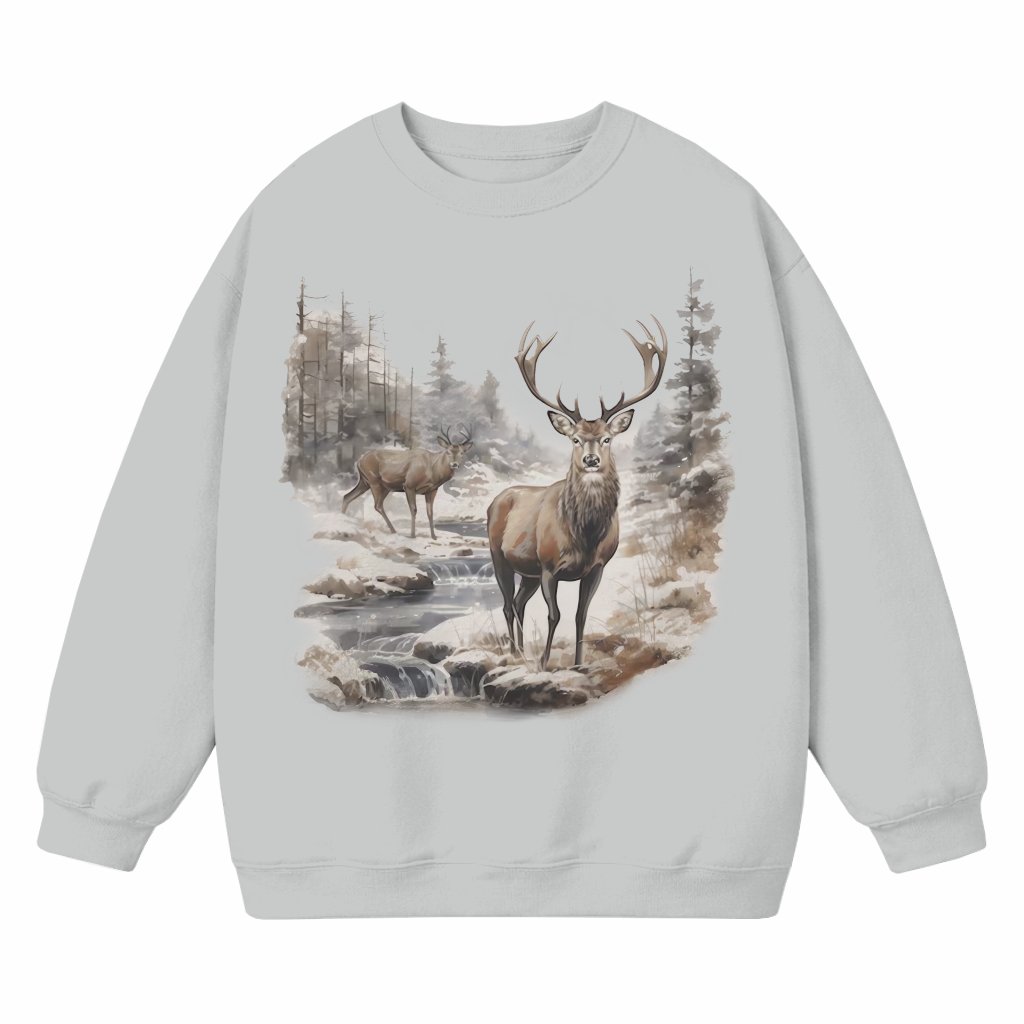 Vintage Deer Buck Doe Sweatshirt Christmas Gift – Retro Nineties Boho - front view