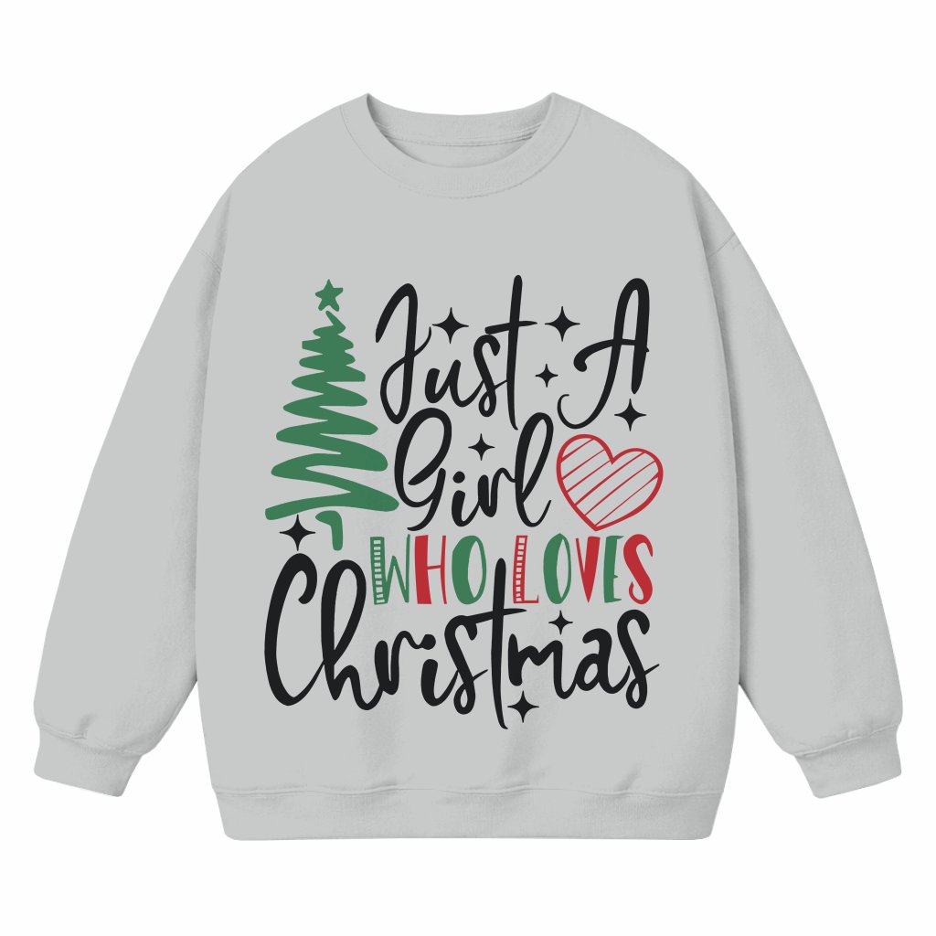 Christmas Tree Print Sweatshirt – Christmas Gift for Women Trendy Casual - front view