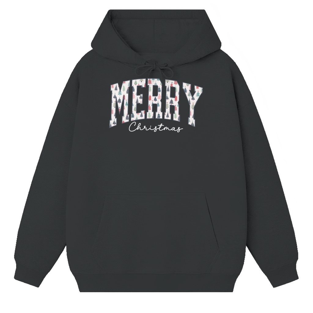 Cute Merry Christmas Tree Hoodie – Christmas Gift Cozy Unisex - front view
