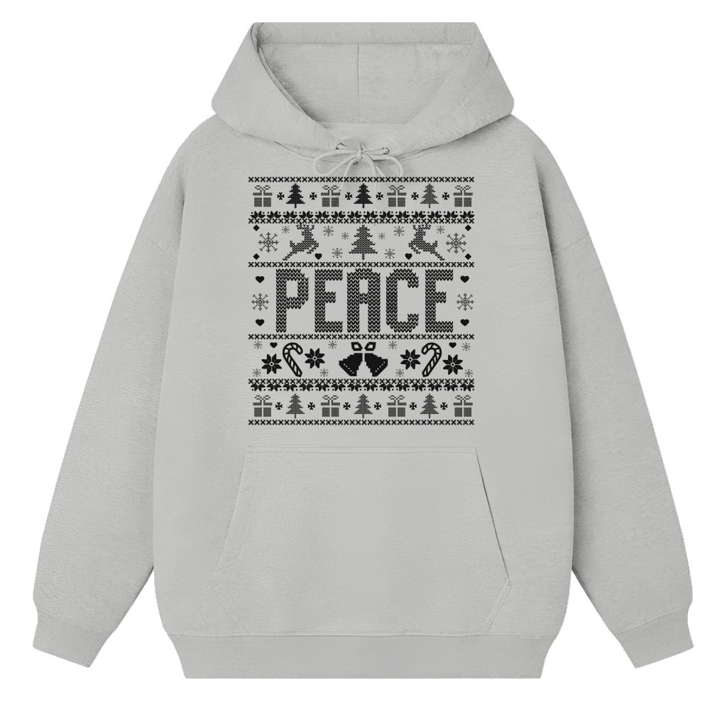 Funny Couples Matching Ugly Christmas Hoodie – Holiday Gift for Couples I Come In Peace - front view