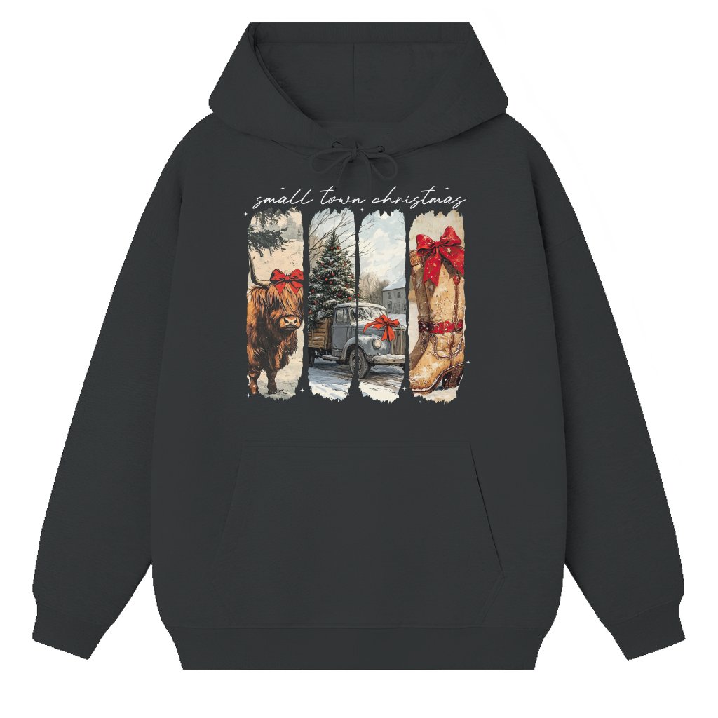 Cute Highland Cow Hoodie – Christmas Gift for Small Town Girl Vintage - front view
