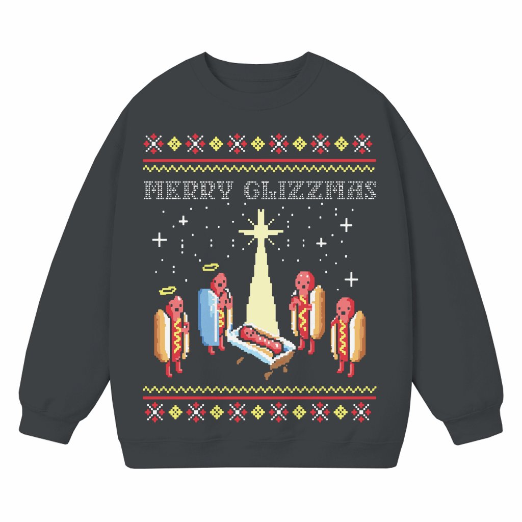 Merry Glizzmas Hot Dogs Ugly Christmas Sweatshirt – Funny Gift - front view