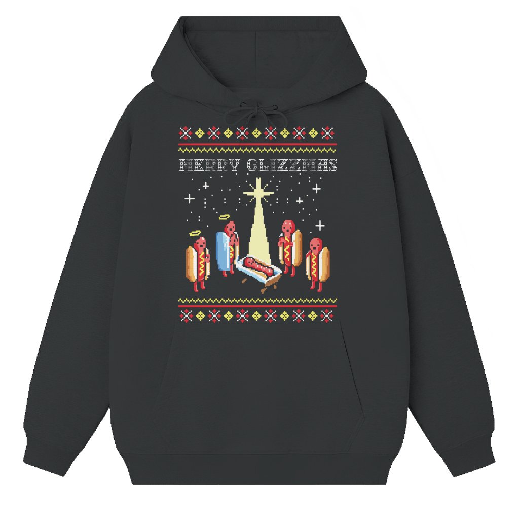 Glizzmas Hot Dogs Hoodie – Christmas Gift Funny Ugly - front view