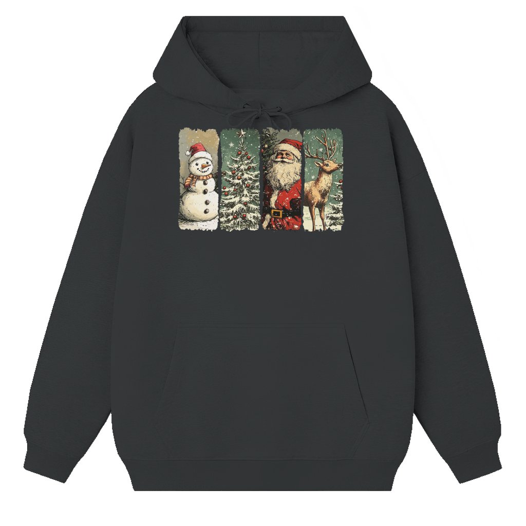 Vintage Santa Hoodie – Christmas Gift for Him Her Retro Graphic - front view