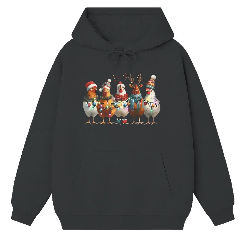 Funny Chicken Lights Hoodie – Christmas Gift for Farm Lover - front view