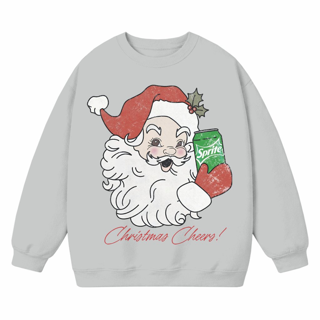 Retro Christmas Santa Sweatshirt – Christmas Gift Vintage Style Cozy - front view