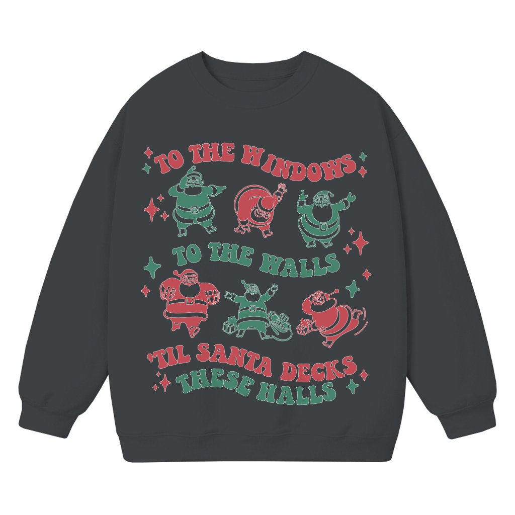 Funny Dancing Santa Sweatshirt – Christmas Party Gift Retro - front view