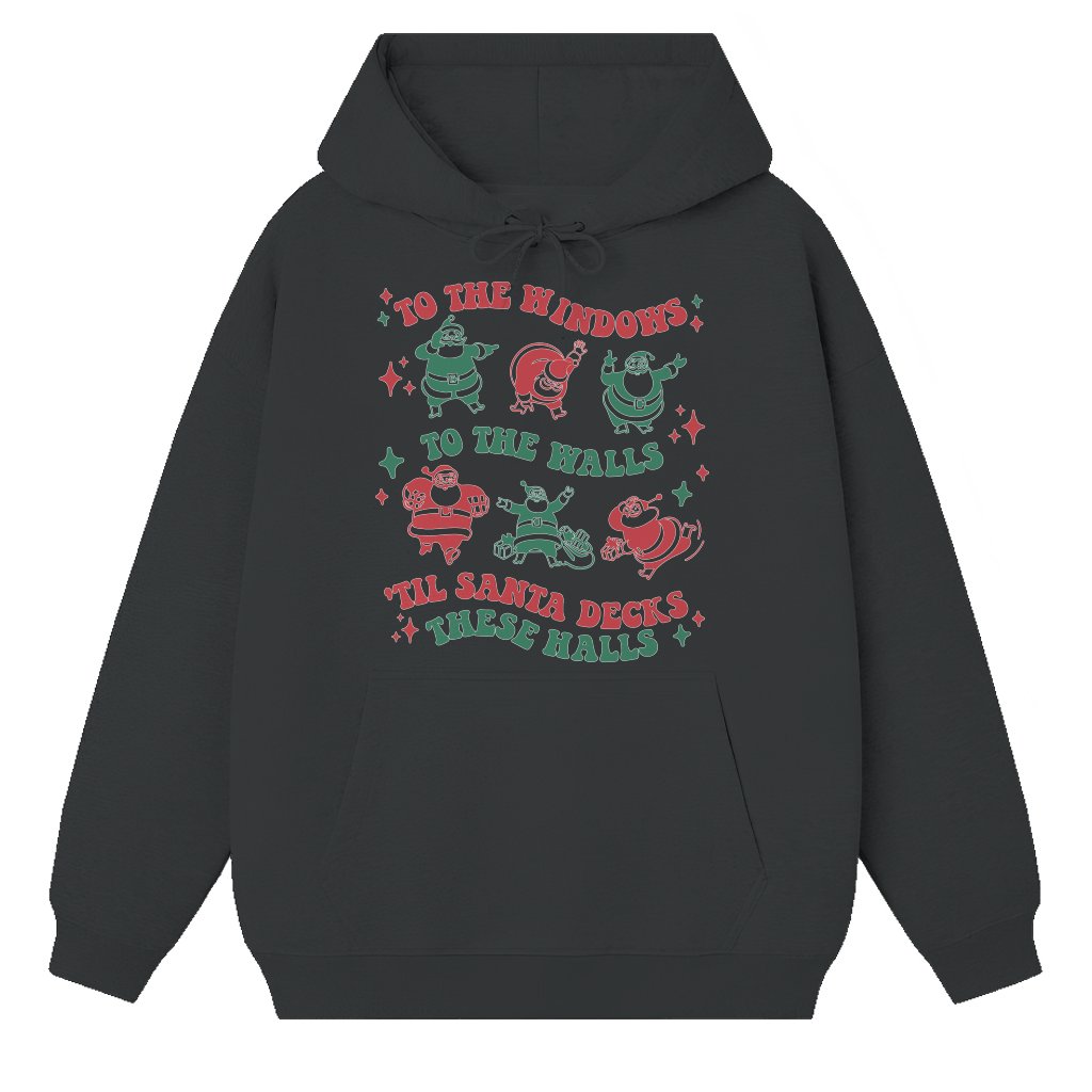 Funny Dancing Santa Hoodie – Christmas Gift Retro Holiday - front view