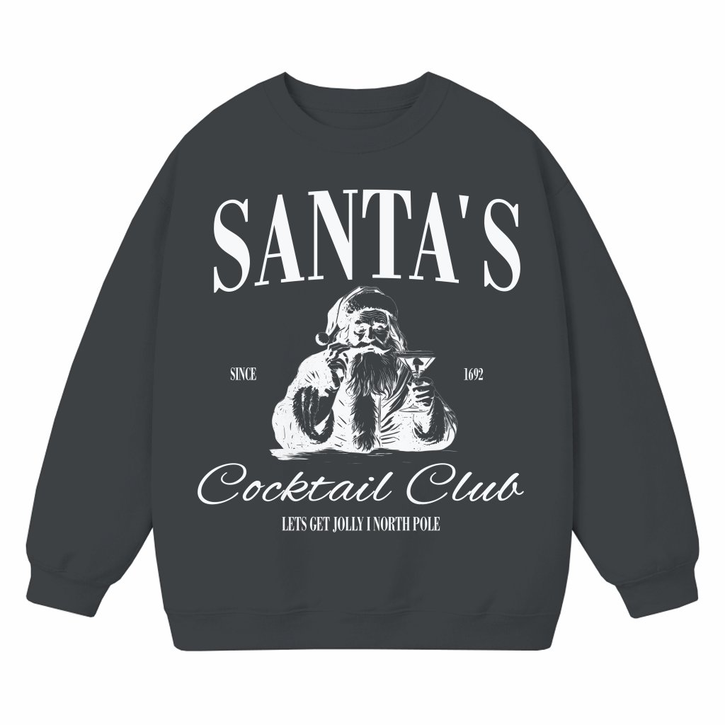 Funny Santas Cocktail Club Sweatshirt – Christmas Gift for Espresso Martini Drinker - front view