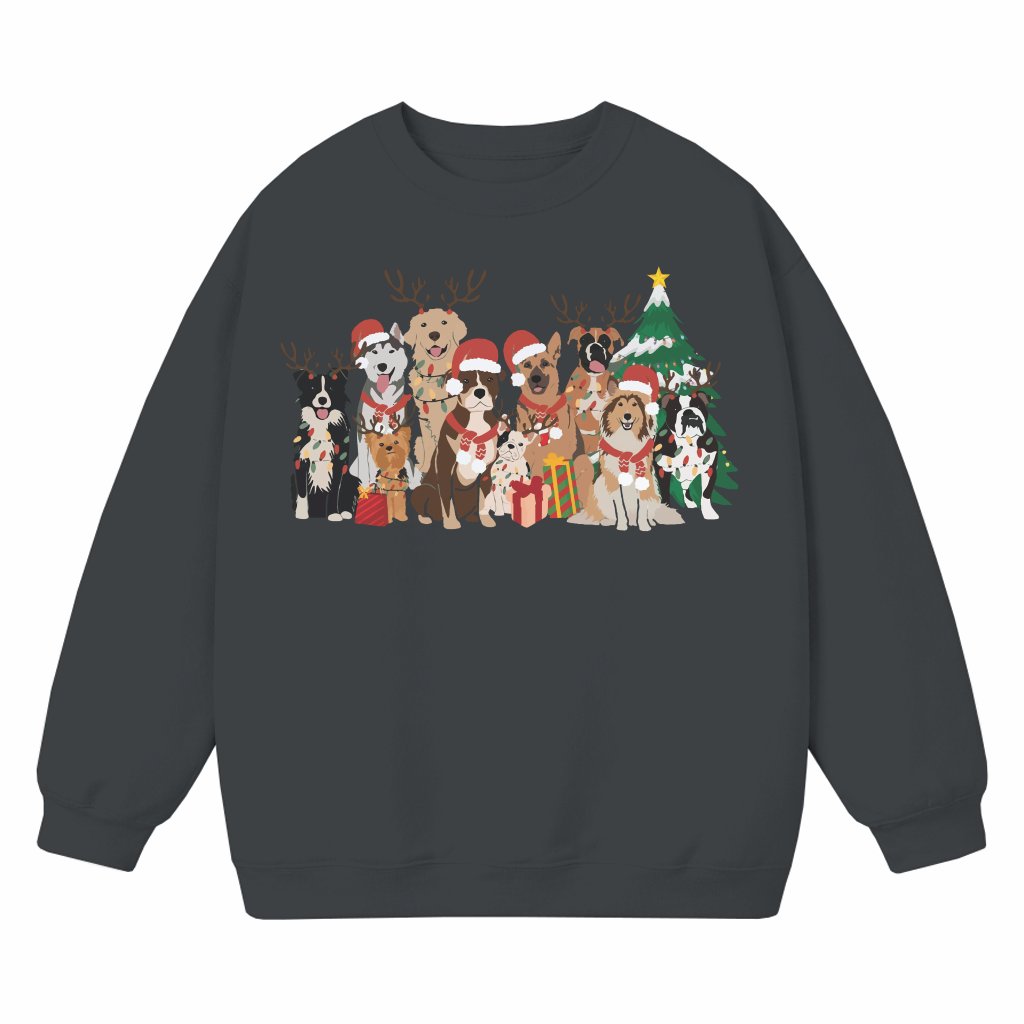 Christmas Dogs Sweatshirt – Christmas Gift for Dog Lovers Cute Trendy - front view