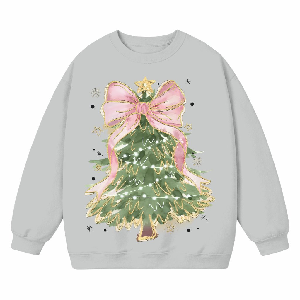 Christmas Tree Bow Sweatshirt – Christmas Gift for Women Trendy - front view