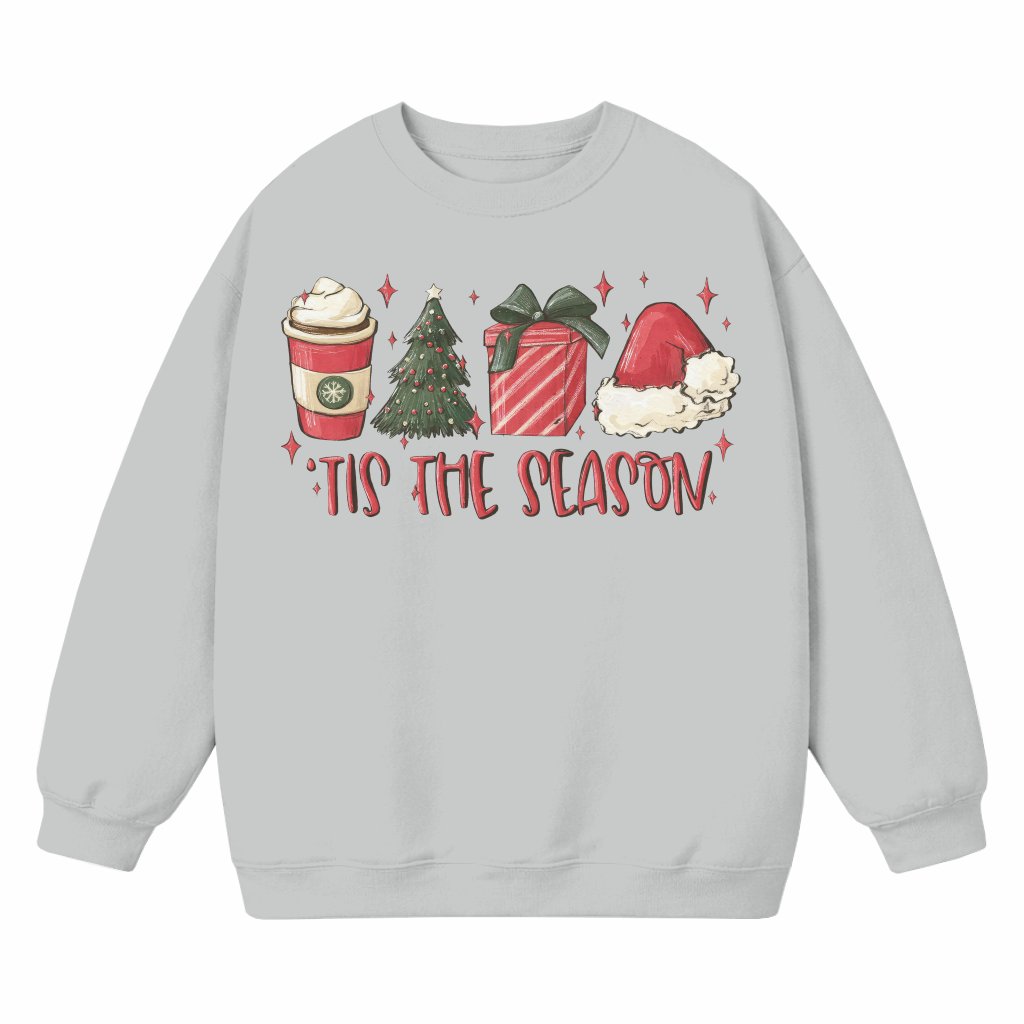 Tis the Season Sweatshirt – Christmas Holiday Gift Cute Festive - front view