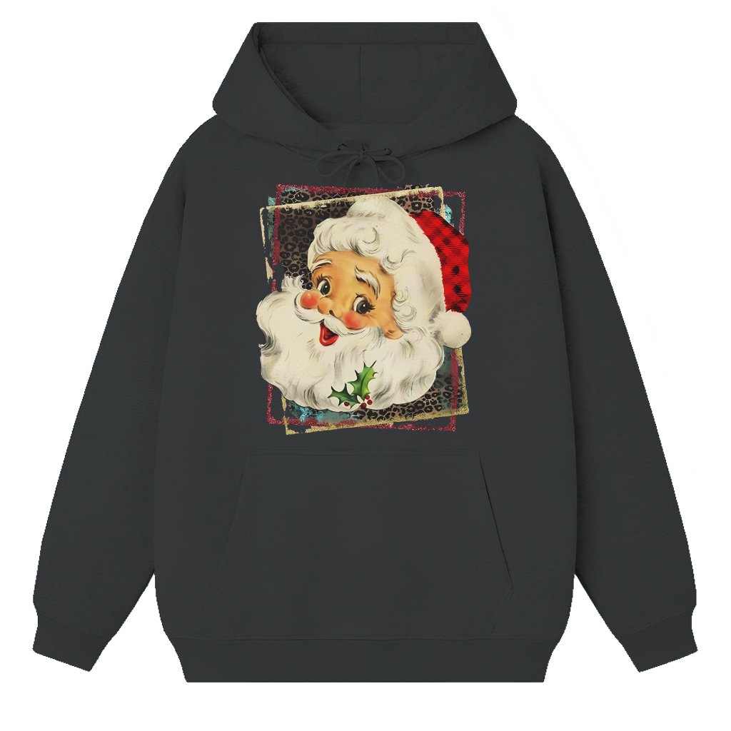 Vintage Santa Hoodie – Christmas Gift Retro Festive - front view