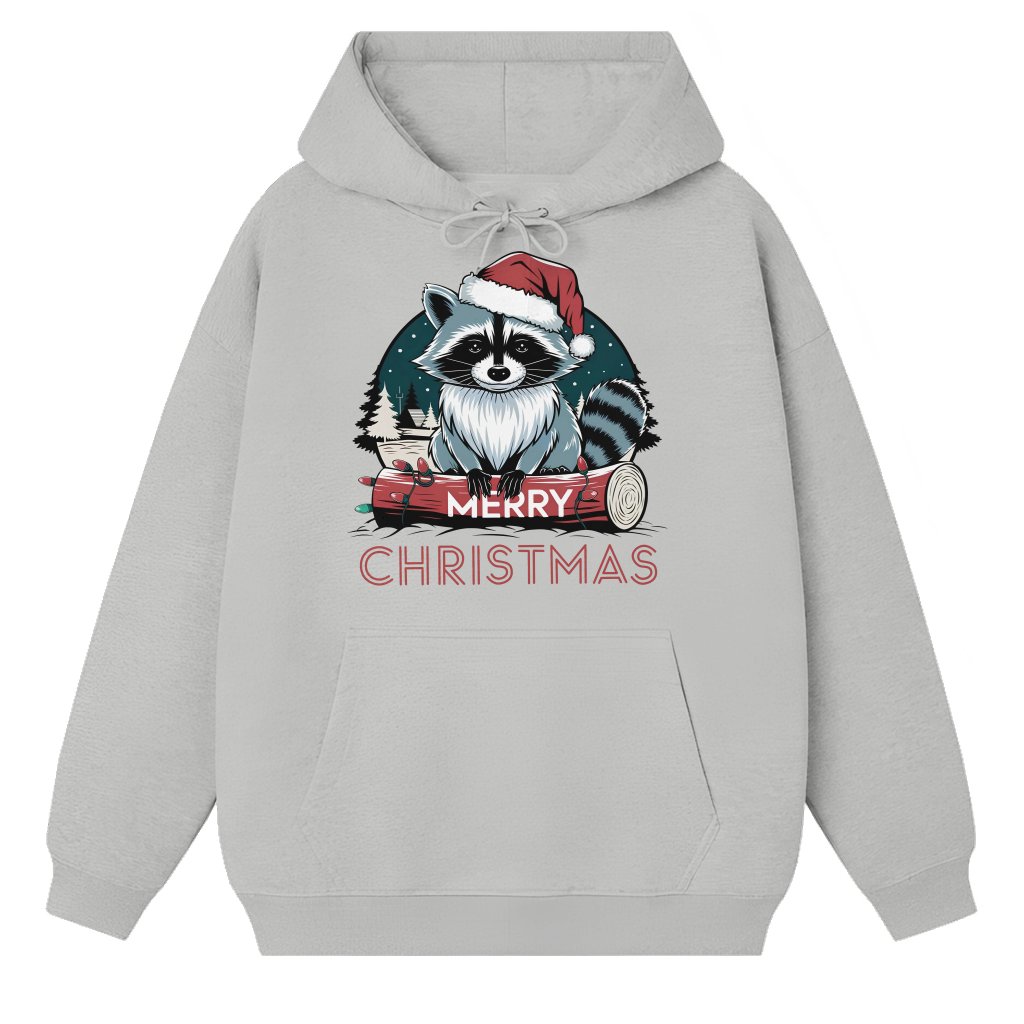 Funny Racoon Feral Hoodie – Christmas Gift Trendy - front view