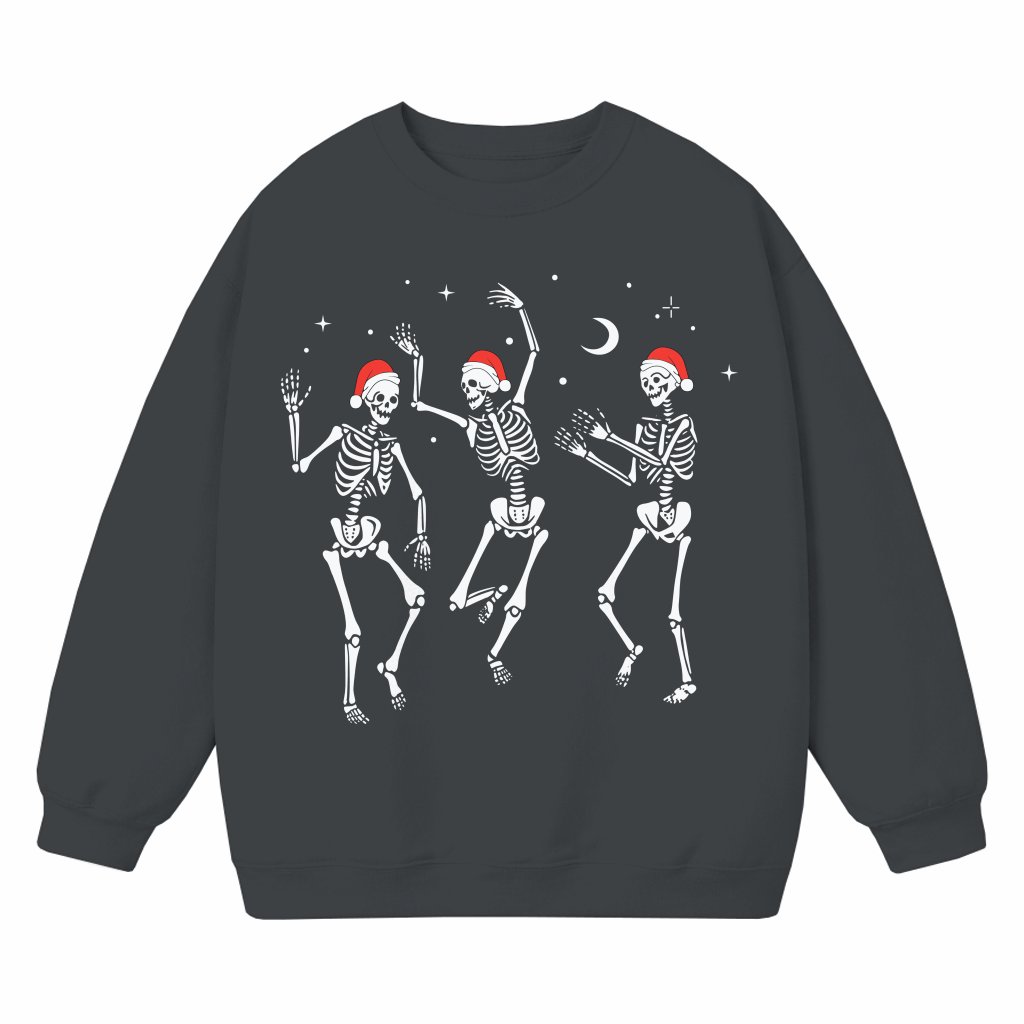 Funny Skeletons Dancing Sweatshirt – Christmas Holiday Party Gift - front view
