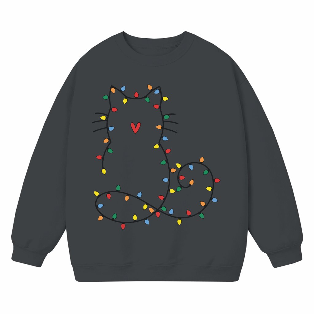 Funny Cute Cat Sweatshirt – Christmas Gift for Cat Mom - front view