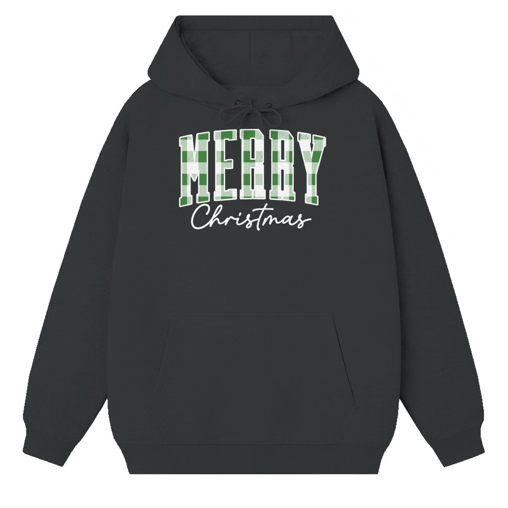 Cute Plaid Hoodie – Merry Christmas Gift for Family - front view