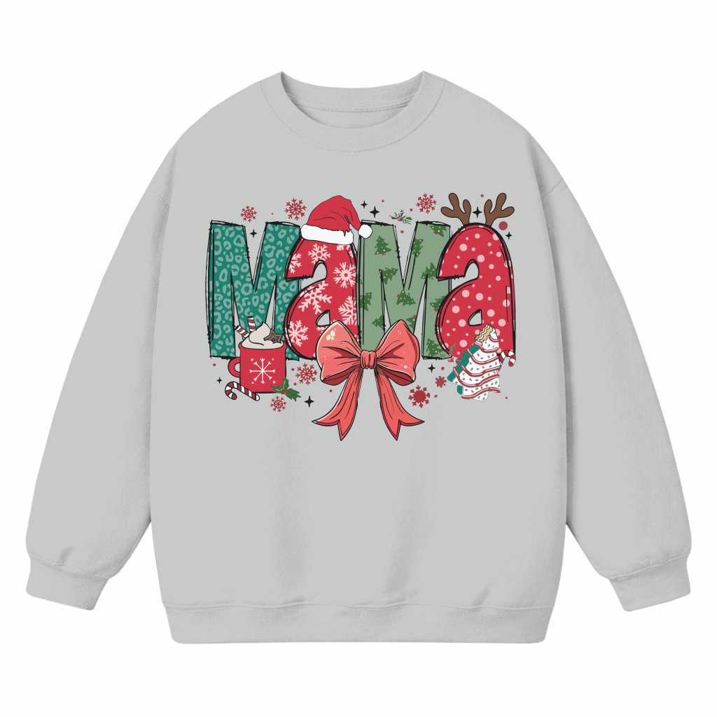 Cute Mama Sweatshirt Christmas – Holiday Gift for Mama - front view