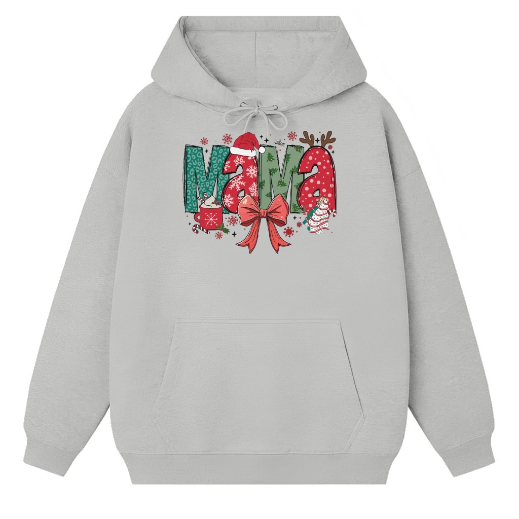 Cute Mama Hoodie – Christmas Gift for Mama Festive Cozy - front view