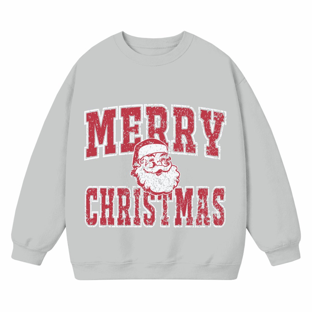 Retro Merry Christmas Santa Sweatshirt – Christmas Gift Festive Crewneck - front view