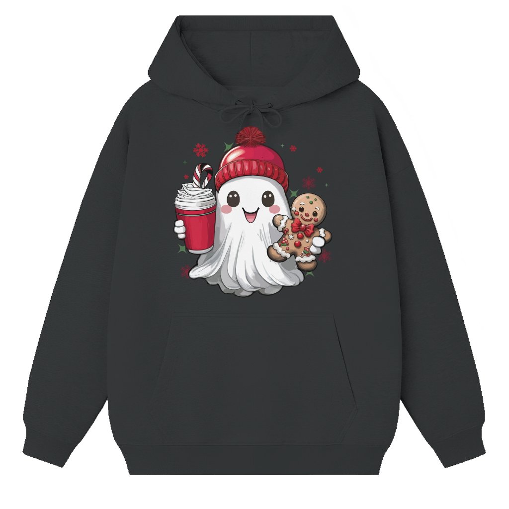 Gingerbread Ghost Hoodie – Christmas Gift for Him Her Funny Cute - front view