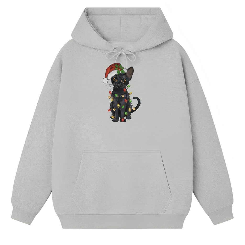 Cute Cat Hoodie – Christmas Gift for Black Cat Lover Mom - front view