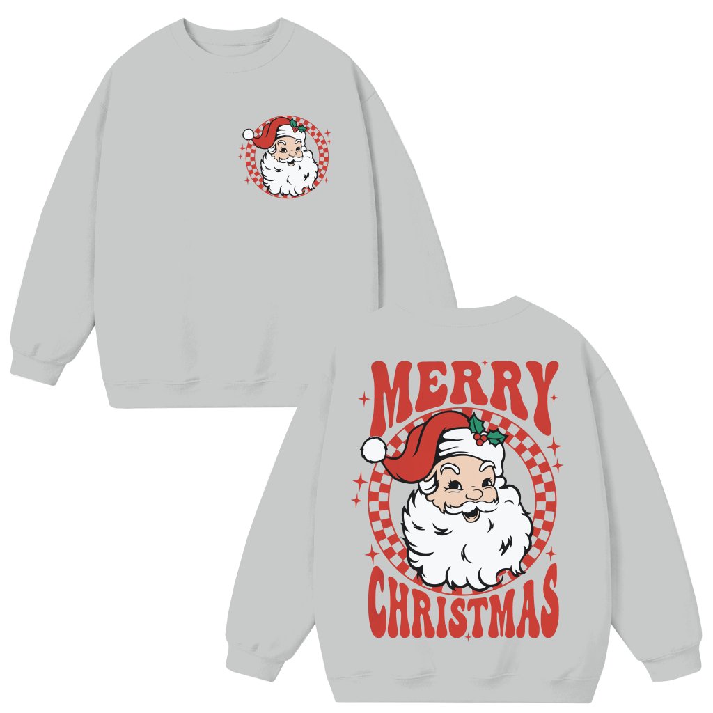 Classic Santa Sweatshirt – Christmas Gift for Men Women Retro - front view