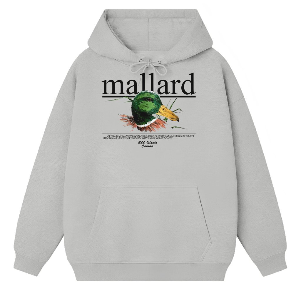 Mallard Duck Hoodie – Christmas Gift for Wildlife Lover - front view