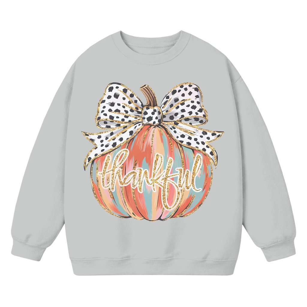 Thankful Pumpkin Sweatshirt – Thanksgiving Gift for Women Fall - front view