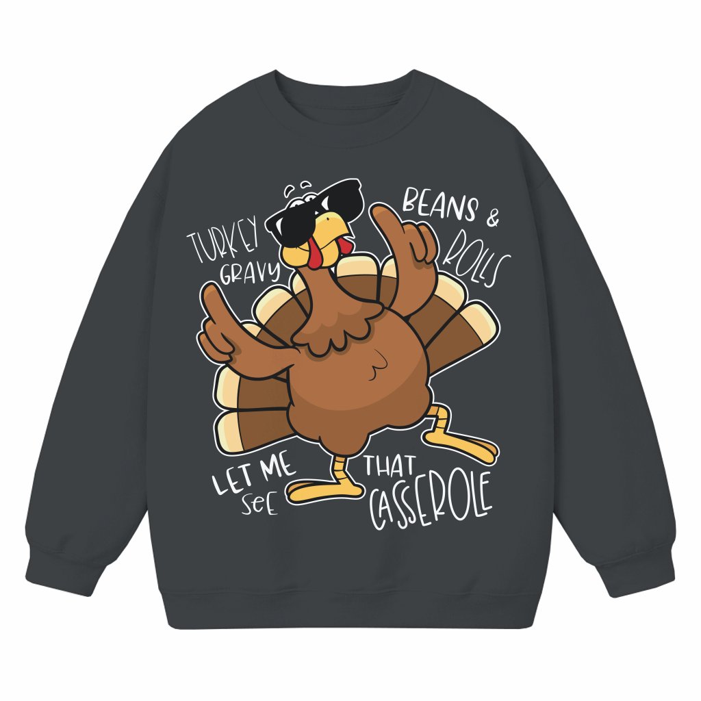 Funny Turkey Sweatshirt – Thanksgiving Fall Gift for Him Her - front view