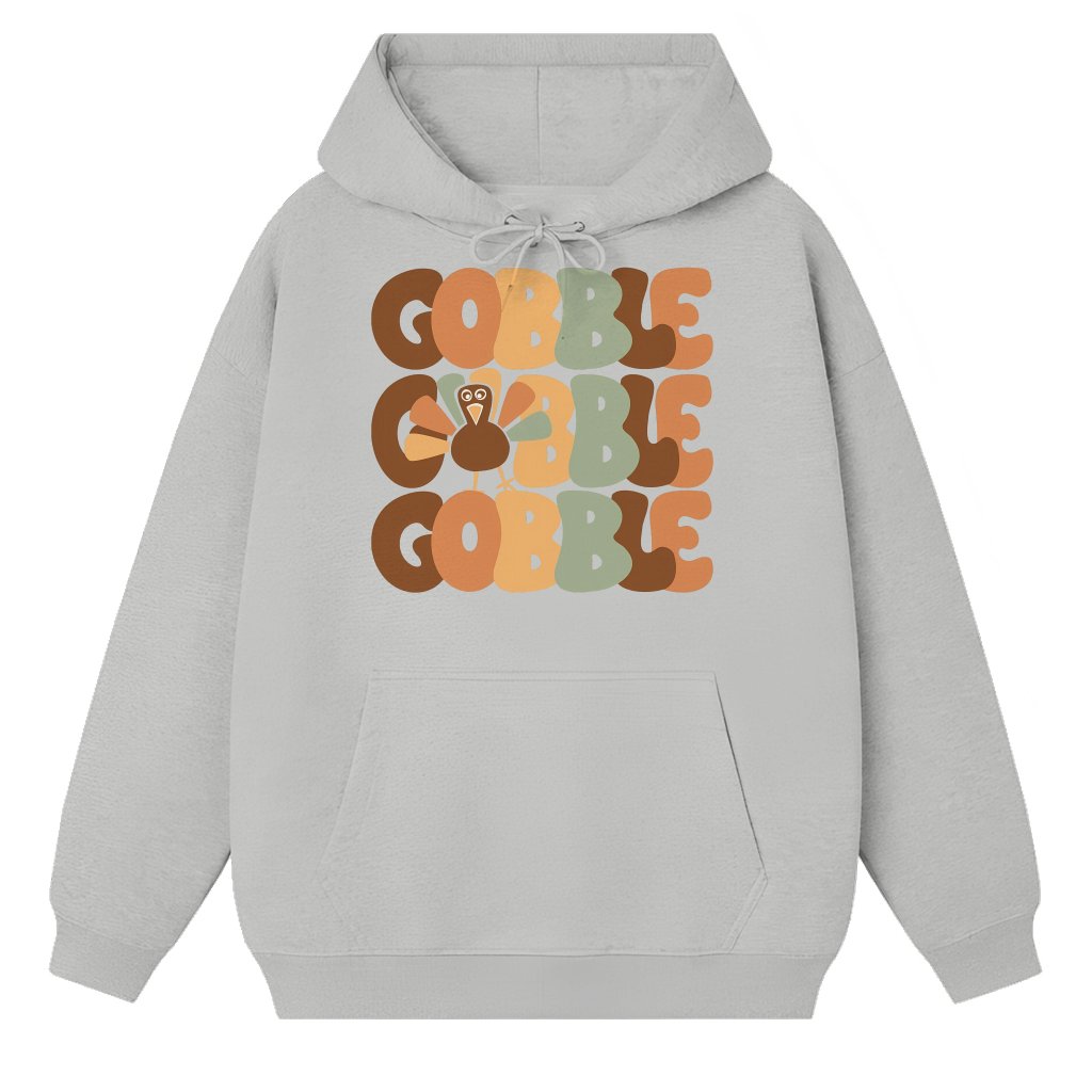 Funny Gobble Turkey Hoodie – Thanksgiving Family Matching Gift for Women - front view