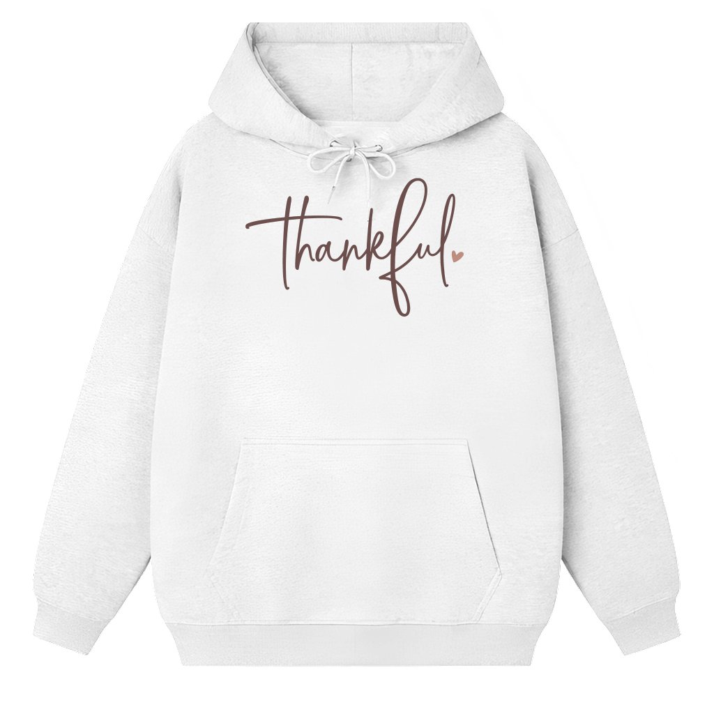 Thankful Fall Hoodie – Thanksgiving Day Gift for Women Cute Trendy - front view