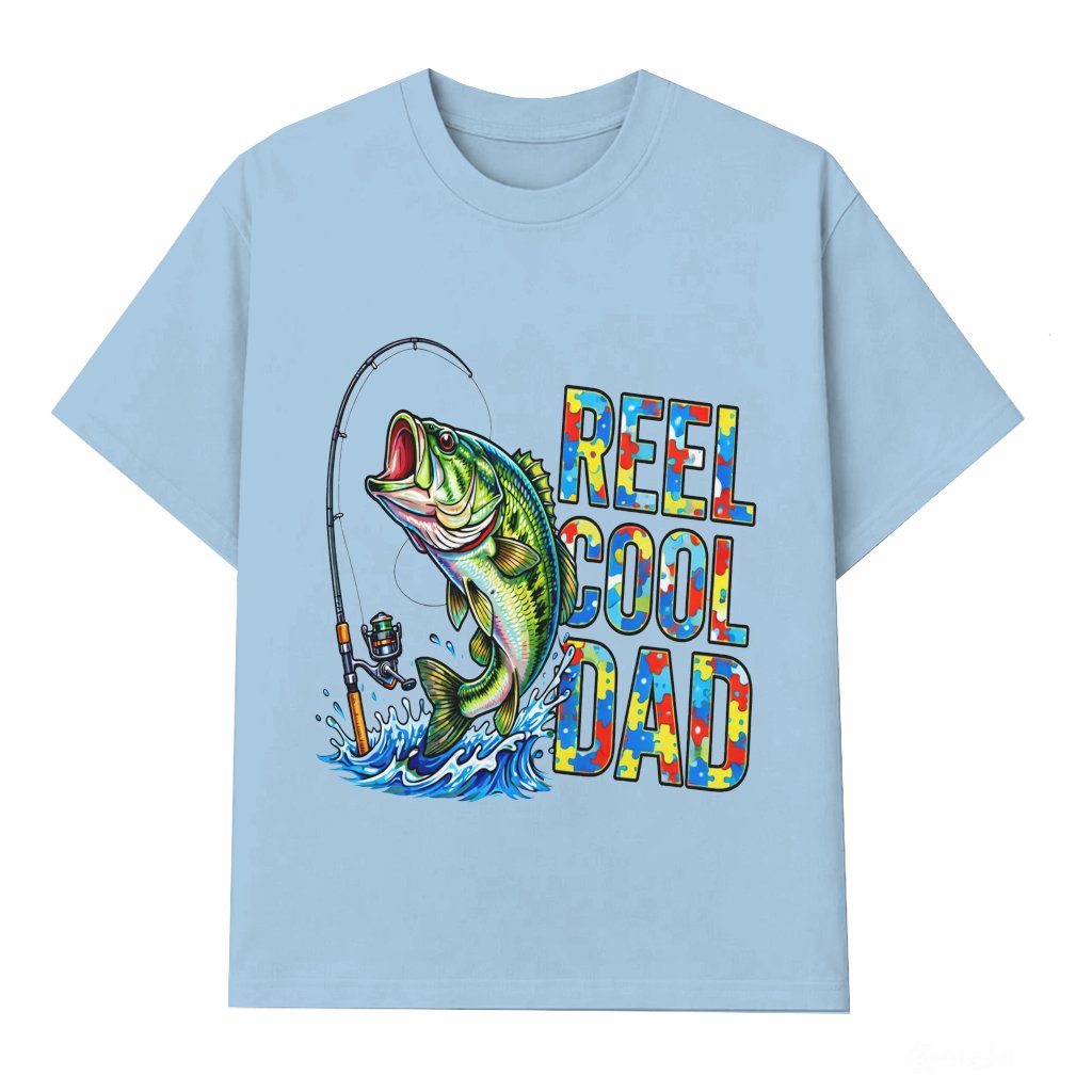 Reel Cool T-shirt – Autism Awareness Gift for Fishing Dad - front view