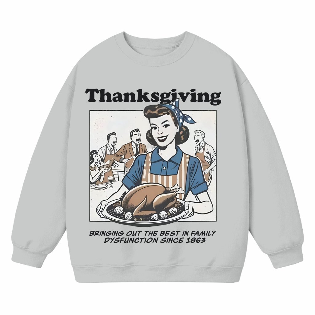 Funny Retro Happy Fall Sweatshirt – Thanksgiving Gift - front view