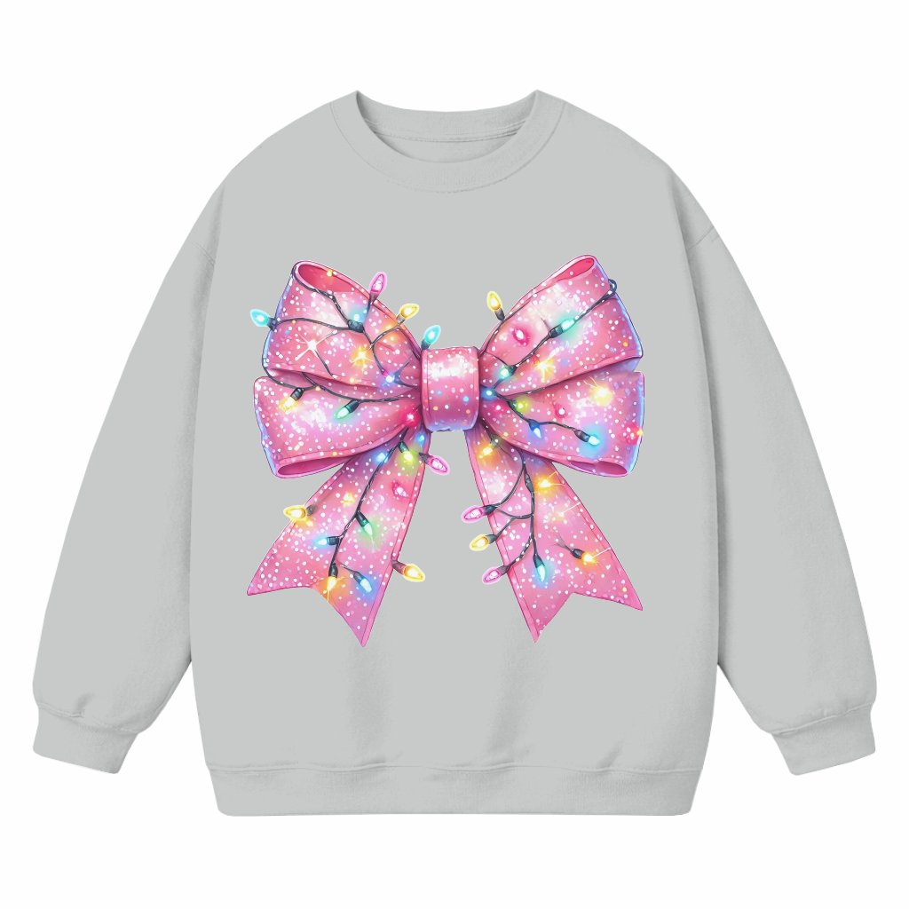 Cute Bowknot Print Sweatshirt – Christmas Thanksgiving Gift for Women - front view