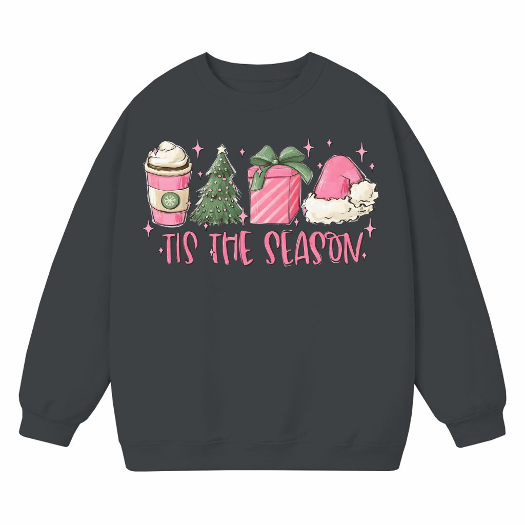 Tis the Season Sweatshirt – Christmas Gift for Women Pink - front view