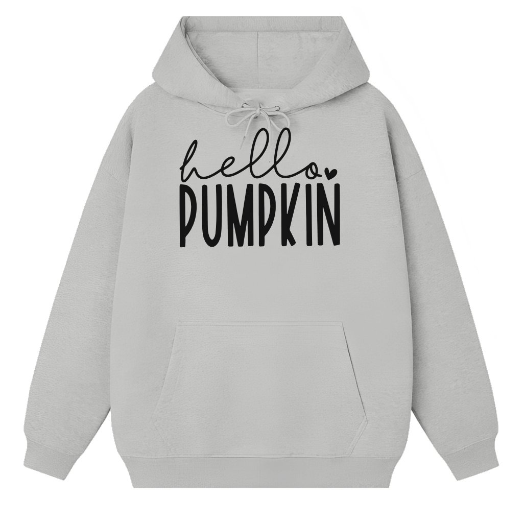 Hello Pumpkin Hoodie – Fall Halloween Thanksgiving Gift Cute - front view