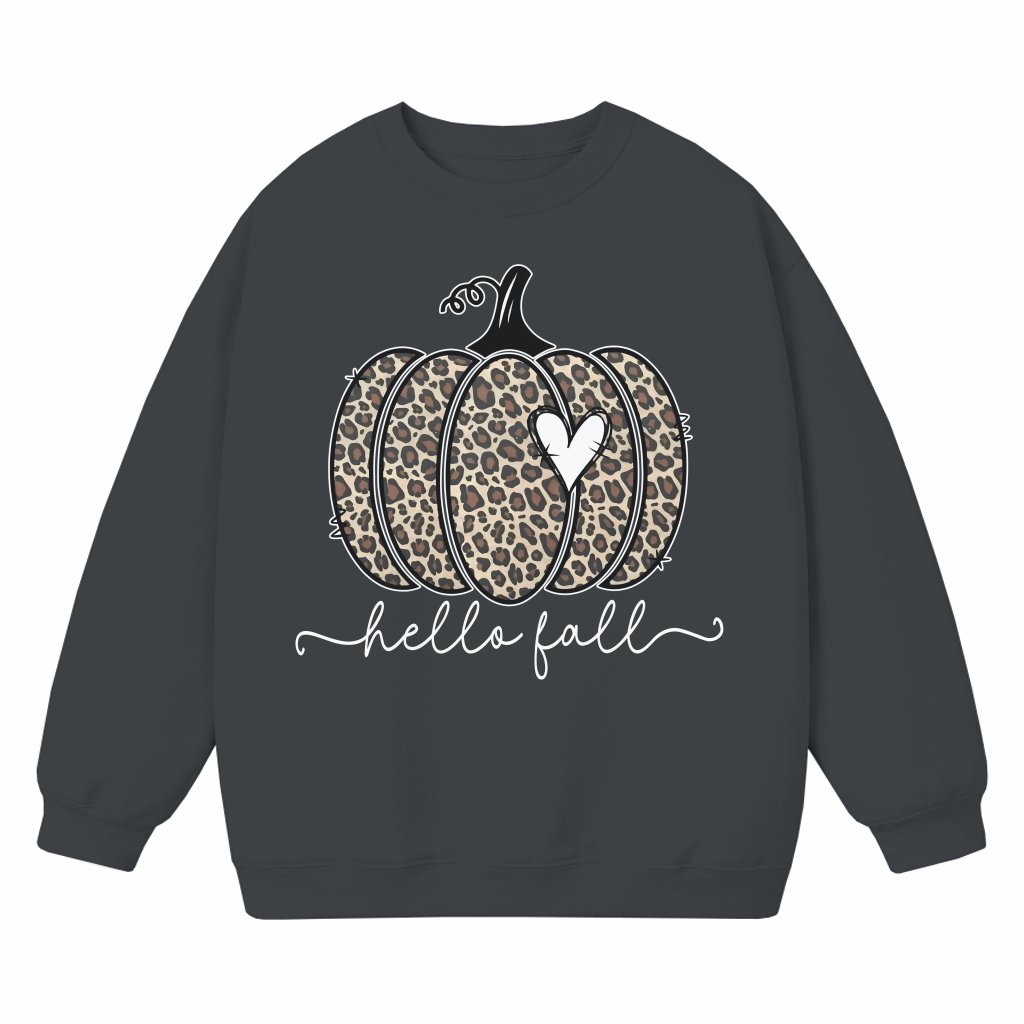 Leopard Pumpkin Sweatshirt – Cute Fall Halloween Thanksgiving Gift for Women - front view