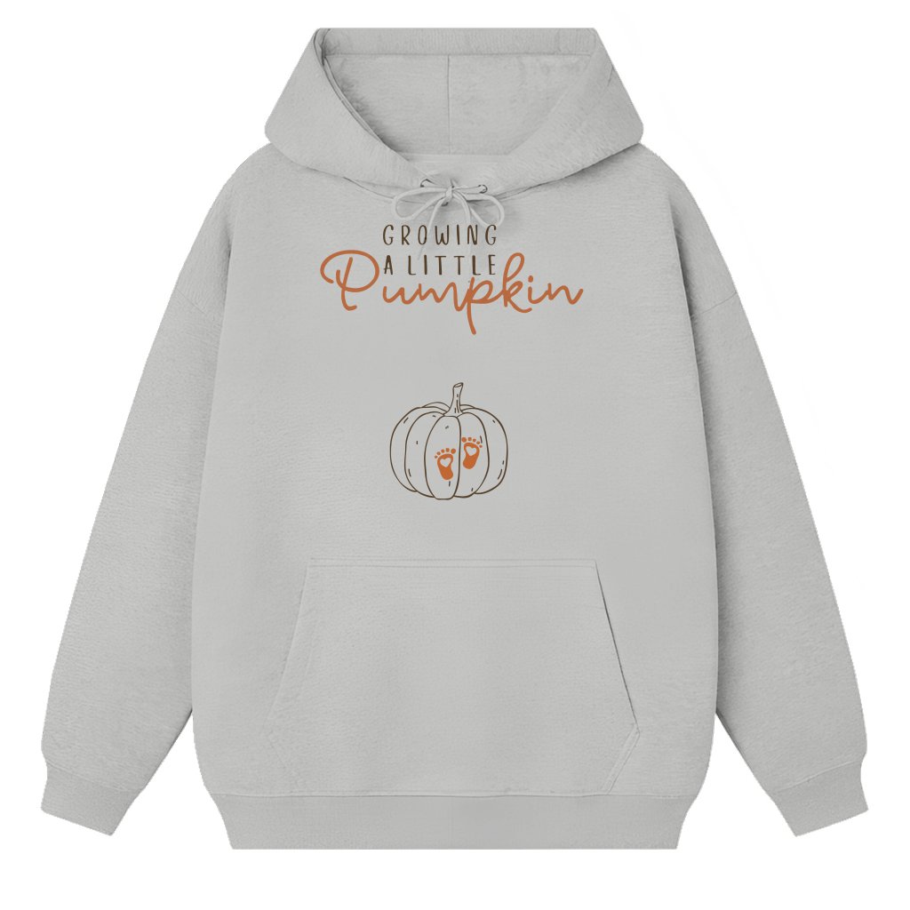 Growing A Little Pumpkin Hoodie – Fall Thanksgiving Pregnancy Gift for Mom - front view