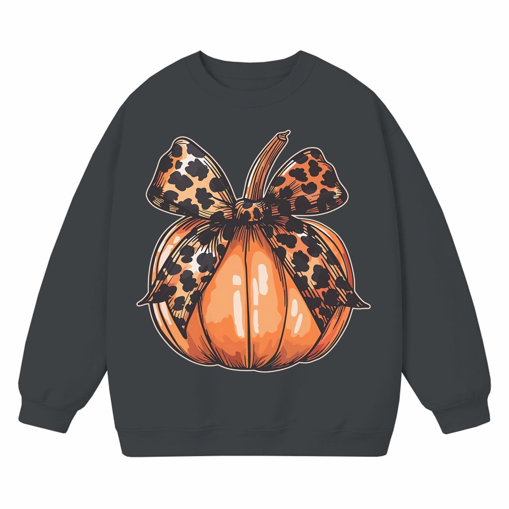 Leopard Pumpkin Sweatshirt – Fall Halloween Thanksgiving Gift Cute Trendy - front view