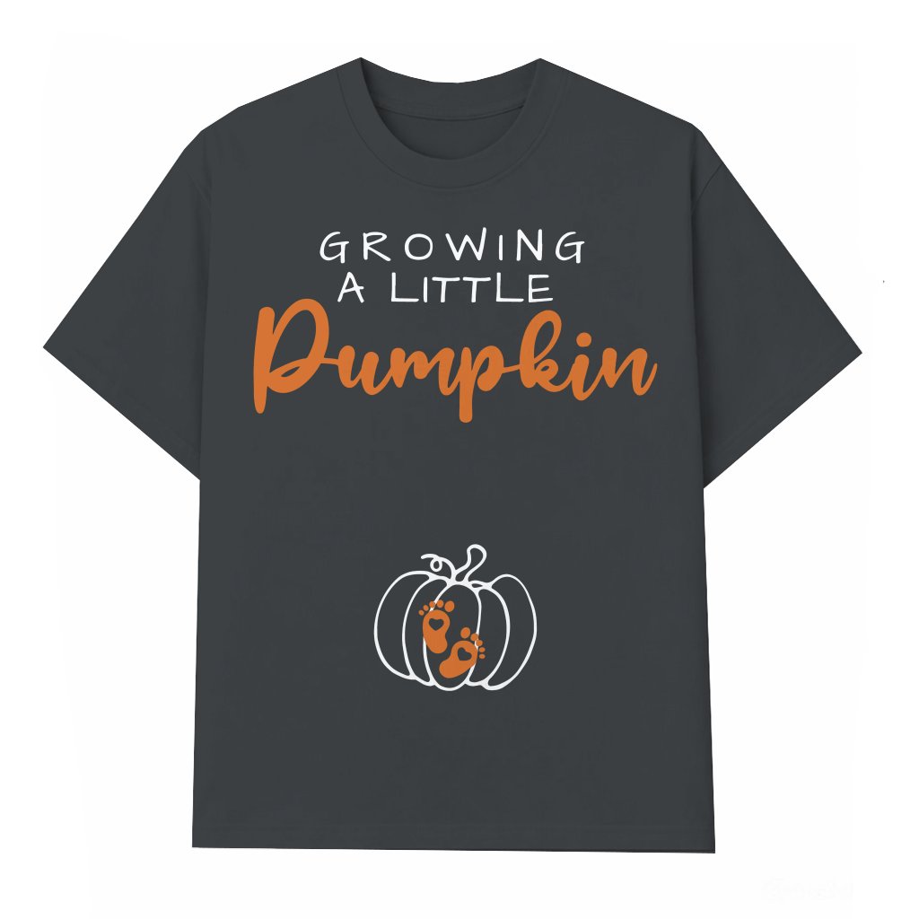 Growing a Little Pumpkin T-shirt – Pregnancy Announcement Fall Thanksgiving Gift for Mom-to-be Funny - front view