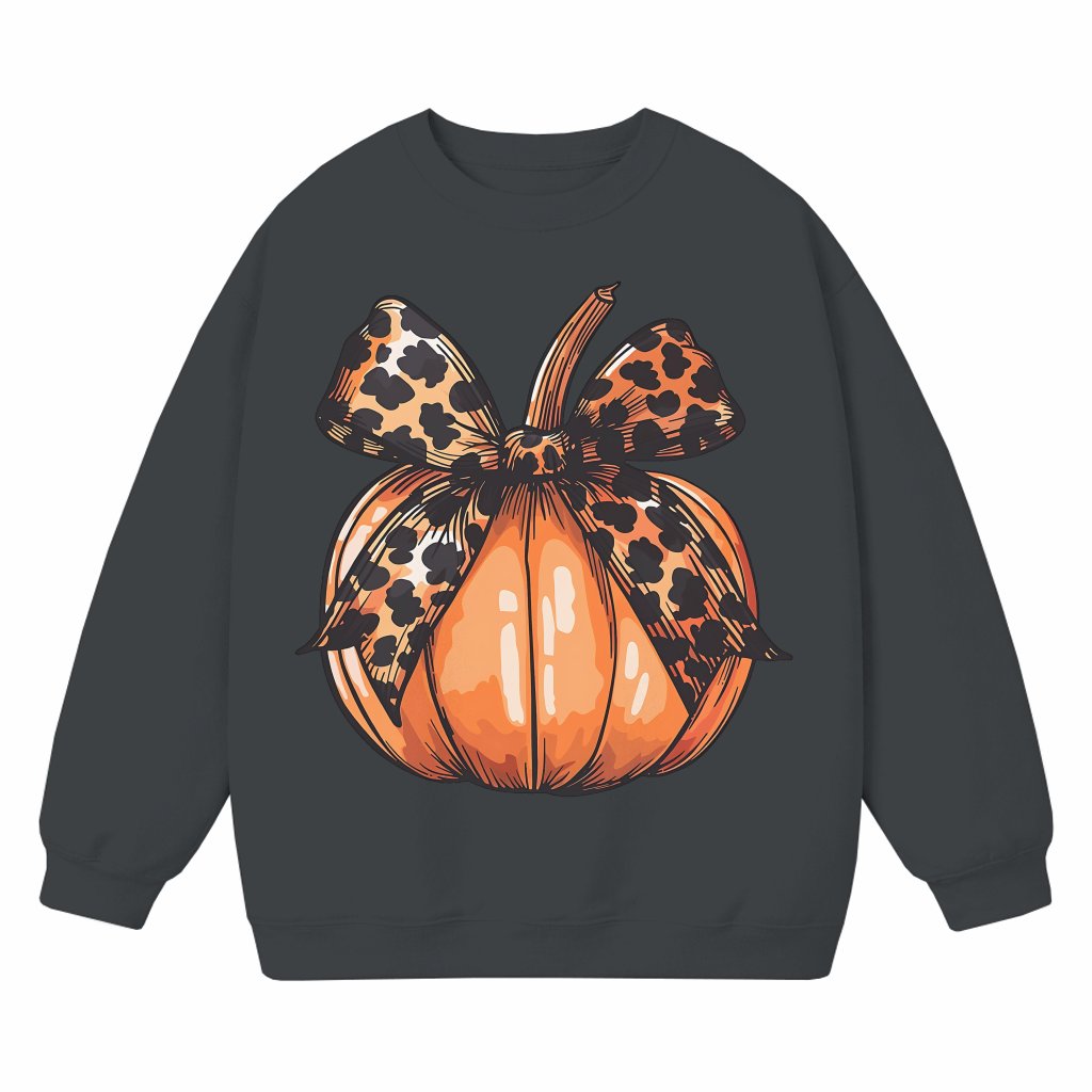 Cute Leopard Pumpkin Sweatshirt – Halloween Fall Gift for Women - front view