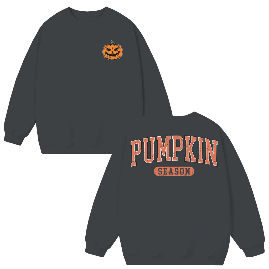 Cozy Pumpkin Season Sweatshirt – Fall Jack-O-Lantern Gift Minimal - front view