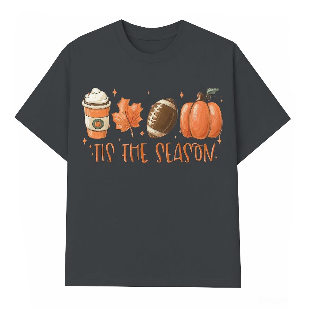 Tis The Season Coffee Pumpkin Autumn T-shirt – Fall Seasonal Gift Trendy - front view