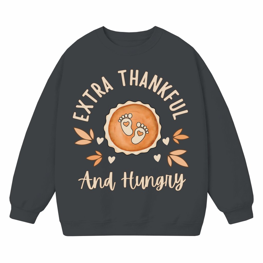 Funny Pregnancy Announcement Sweatshirt – Thanksgiving Baby Reveal Gift - front view