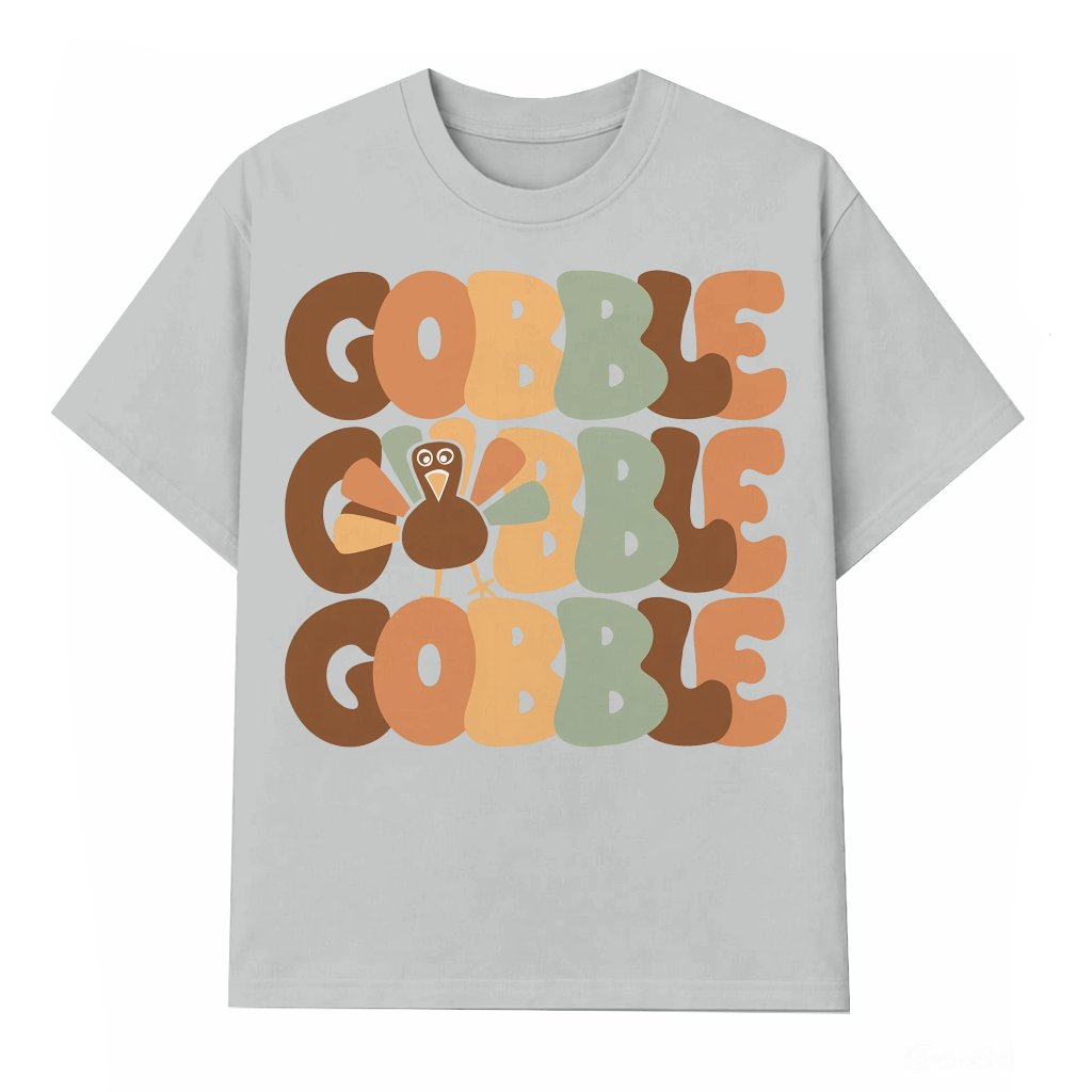 Funny Turkey Gobble T-shirt – Thanksgiving Gift for Men Women - front view