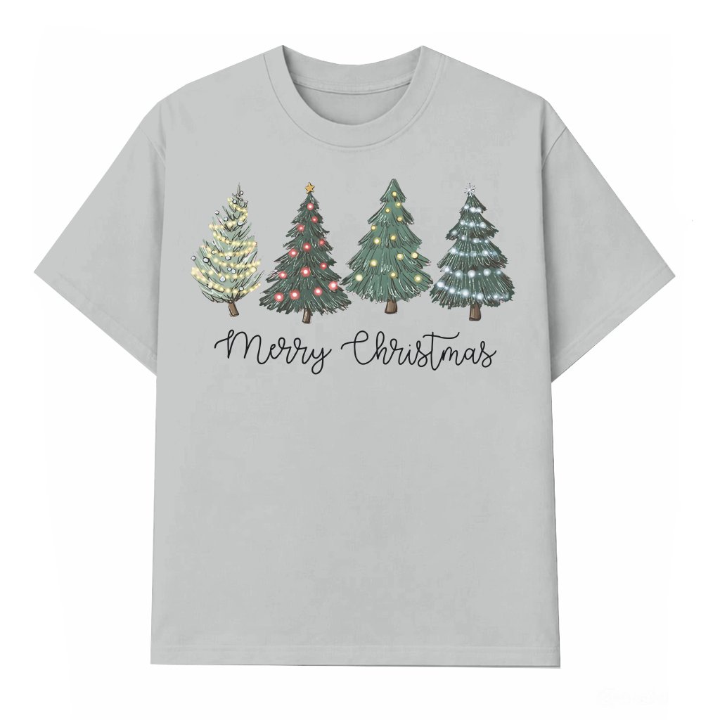 Merry Christmas Trees T-shirt – Christmas Gift Funny - front view