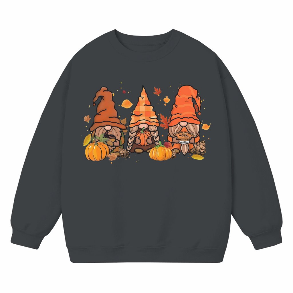Cute Gnomes Fall Sweatshirt – Thanksgiving Gift Retro Vintage - front view
