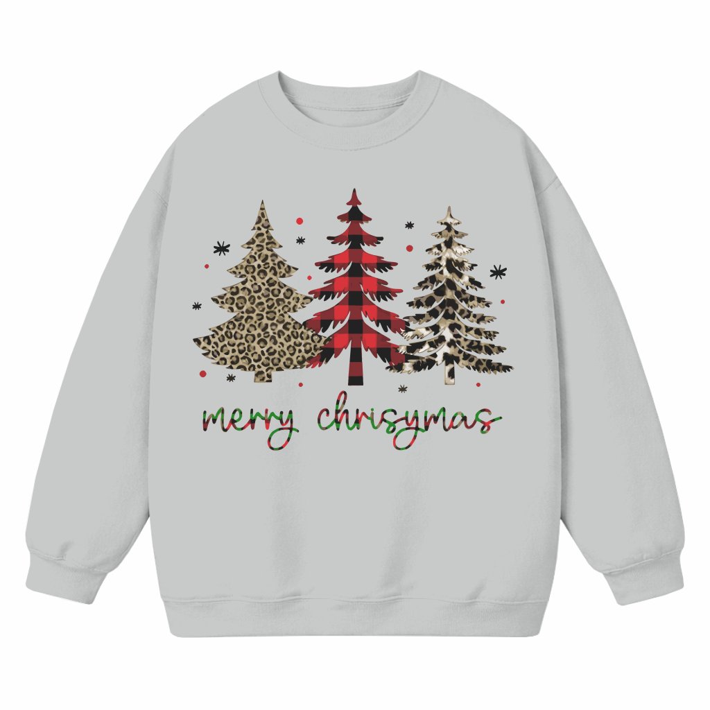 Leopard Plaid Print Sweatshirt – Christmas Gift - front view